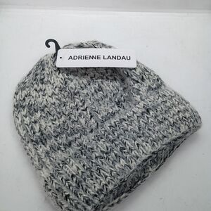 Adrienne Landau Black and White Knit Hat